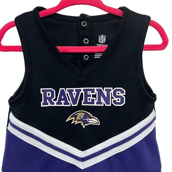 NFL Girl's Baltimore Ravens Cheerleader Dress Team Apparel Sport Toddler Costume - Picture 6 of 10